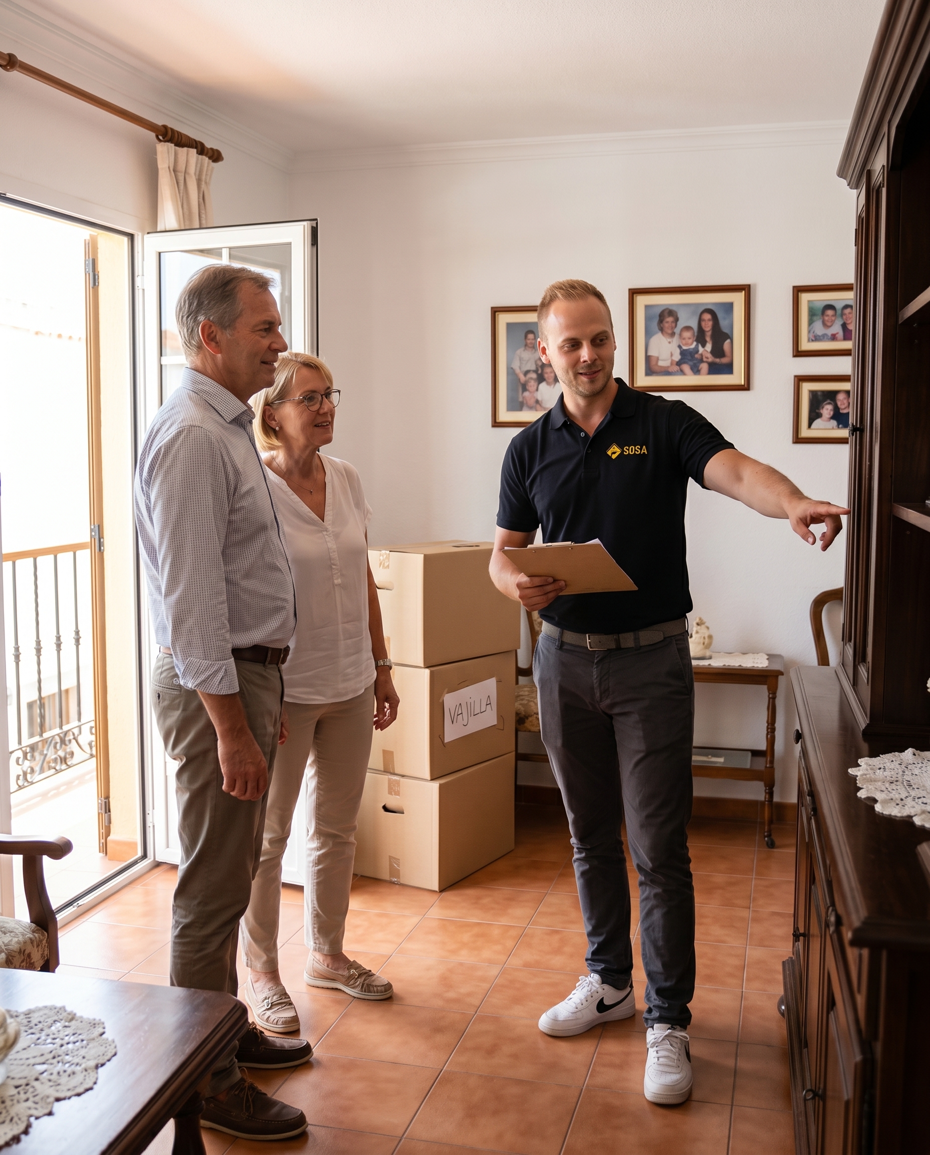 Marius Baumfalk on an on-site survey with a British client couple in an inherited property on Gran Canaria